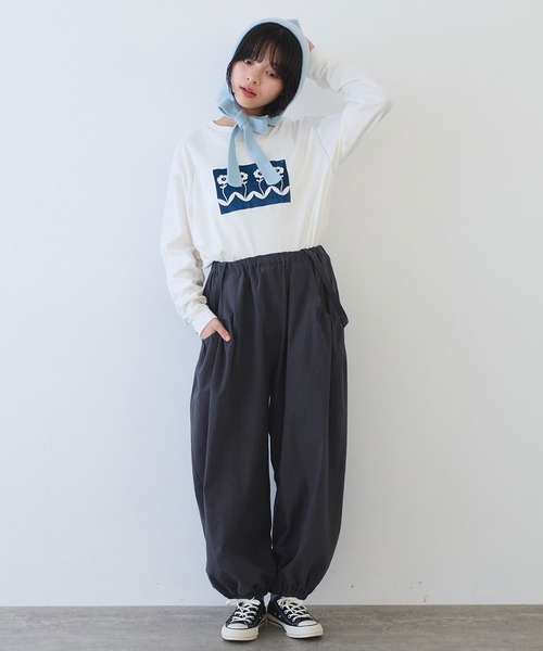 bulle de savon(ビュルデサボン)の「コットン/ポプリン ギャザーパンツ(その他パンツ・レディース・ホワイト/チャコールグレー・FREE)」の22枚目の写真