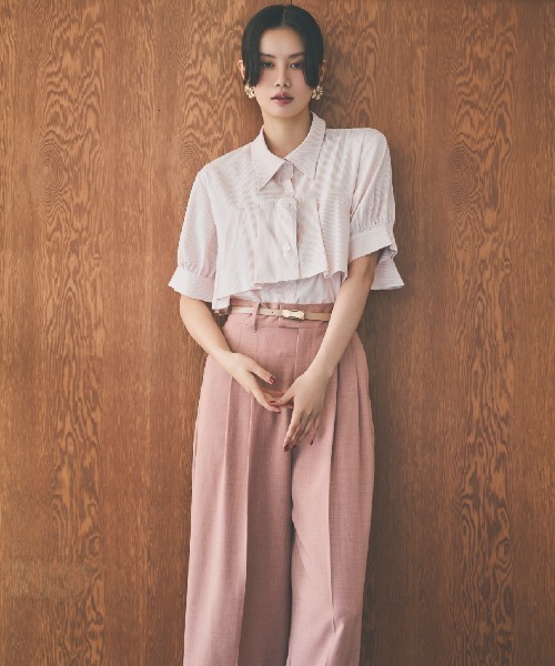 AND COUTURE(アンドクチュール)の「2タックワイドパンツ(その他パンツ・レディース・ピンク/オフホワイト/チャコールグレー・SMALL/MEDIUM)」の1枚目の写真