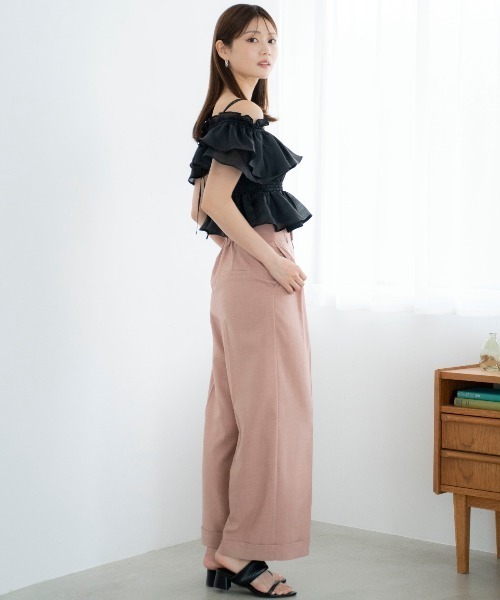 AND COUTURE(アンドクチュール)の「2タックワイドパンツ(その他パンツ・レディース・ピンク/オフホワイト/チャコールグレー・SMALL/MEDIUM)」の11枚目の写真