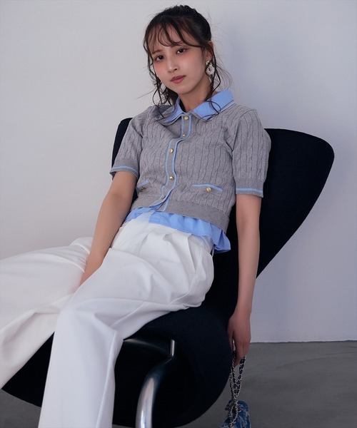 AND COUTURE(アンドクチュール)の「2タックワイドパンツ(その他パンツ・レディース・ピンク/オフホワイト/チャコールグレー・SMALL/MEDIUM)」の17枚目の写真
