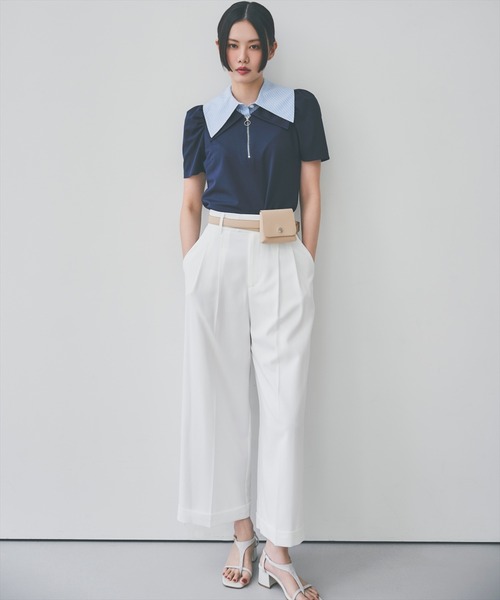AND COUTURE(アンドクチュール)の「2タックワイドパンツ(その他パンツ・レディース・ピンク/オフホワイト/チャコールグレー・SMALL/MEDIUM)」の19枚目の写真