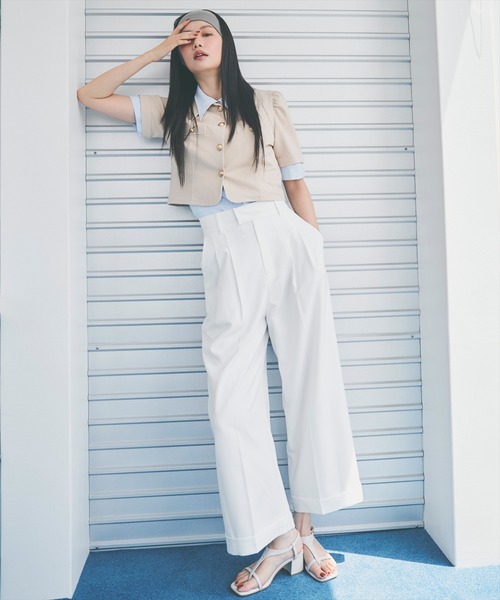 AND COUTURE(アンドクチュール)の「2タックワイドパンツ(その他パンツ・レディース・ピンク/オフホワイト/チャコールグレー・SMALL/MEDIUM)」の22枚目の写真