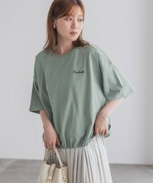 nAvy 裾ゴムバルーンTシャツ 【ワンポイント刺繍】