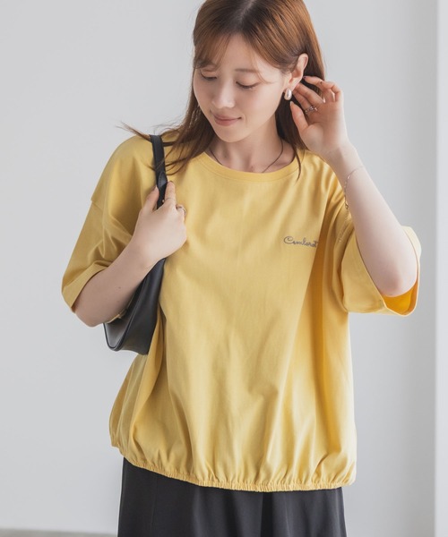 NAVY(ネイビー)の「nAvy 裾ゴムバルーンTシャツ 【ワンポイント刺繍】(Tシャツ/カットソー・レディース・イエロー/グリーン/オフホワイト/チャコールグレー・M/L)」の20枚目の写真