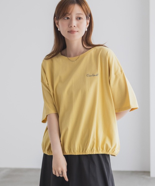 NAVY(ネイビー)の「nAvy 裾ゴムバルーンTシャツ 【ワンポイント刺繍】(Tシャツ/カットソー・レディース・イエロー/グリーン/オフホワイト/チャコールグレー・M/L)」の22枚目の写真