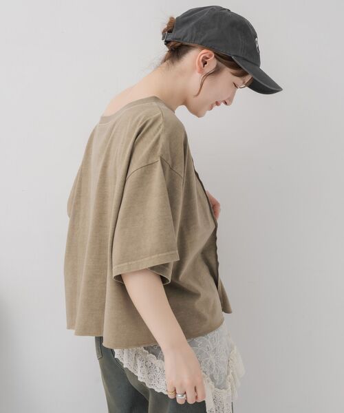 RETRO GIRL（レトロガール）の「リメイク切替ワンショルTEE（Tシャツ/カットソー・レディース・チャコールグレー/パープル/ベージュ・FREE）」の9枚目の写真