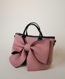 CURI BISCUI（キュリ　ビスキュイ）の「ネオプレン素材 リボンモチーフ MINI トート（ショルダーバッグ）」