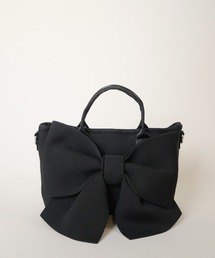 CURI BISCUI（キュリ　ビスキュイ）の「ネオプレン素材 リボンモチーフ MINI トート（ショルダーバッグ）」