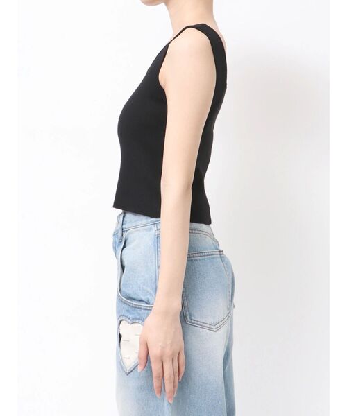 EMODA（エモダ）の「ストーンロゴニットタンクトップ（Tシャツ/カットソー・レディース・レッド/ホワイト/ブラック/グレー・FREE）」の6枚目の写真
