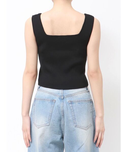 EMODA（エモダ）の「ストーンロゴニットタンクトップ（Tシャツ/カットソー・レディース・レッド/ホワイト/ブラック/グレー・FREE）」の5枚目の写真