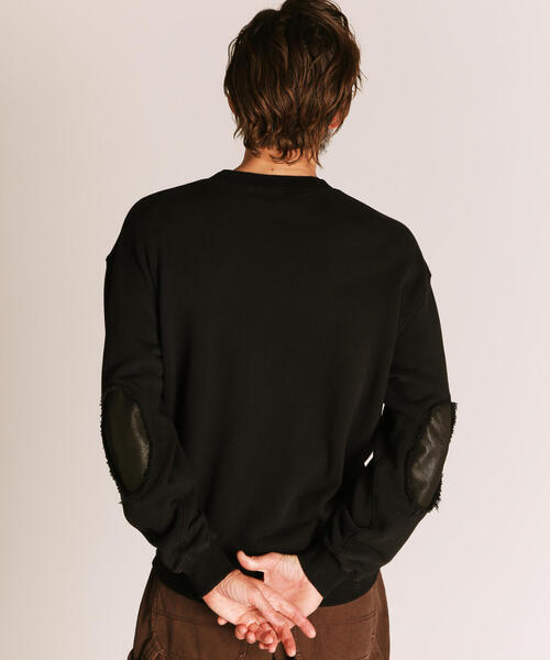 schott(ショット)の「Schott/ショット/LEATHER ELBOW PATCH SWEAT/レザー エルボーパッチ スウェット(スウェット・メンズ・ネイビー/ブラック・M/L/XL/2XL)」の11枚目の写真