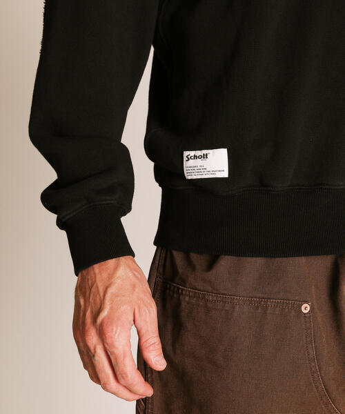 schott(ショット)の「Schott/ショット/LEATHER ELBOW PATCH SWEAT/レザー エルボーパッチ スウェット(スウェット・メンズ・ネイビー/ブラック・M/L/XL/2XL)」の19枚目の写真