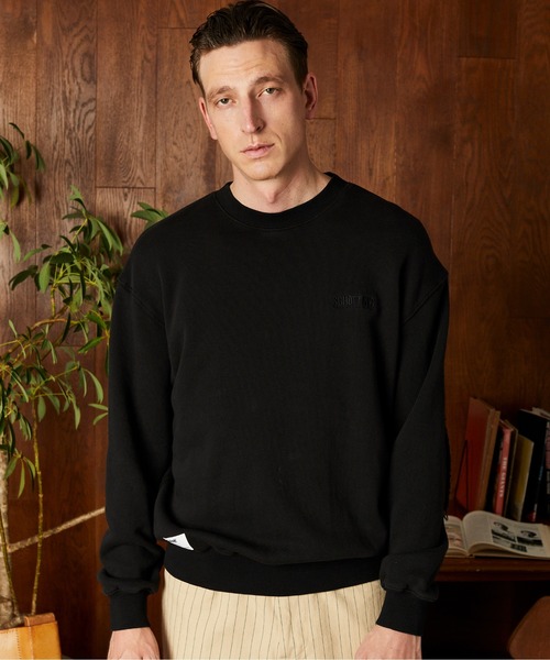 schott(ショット)の「Schott/ショット/LEATHER ELBOW PATCH SWEAT/レザー エルボーパッチ スウェット(スウェット・メンズ・ネイビー/ブラック・M/L/XL/2XL)」の2枚目の写真