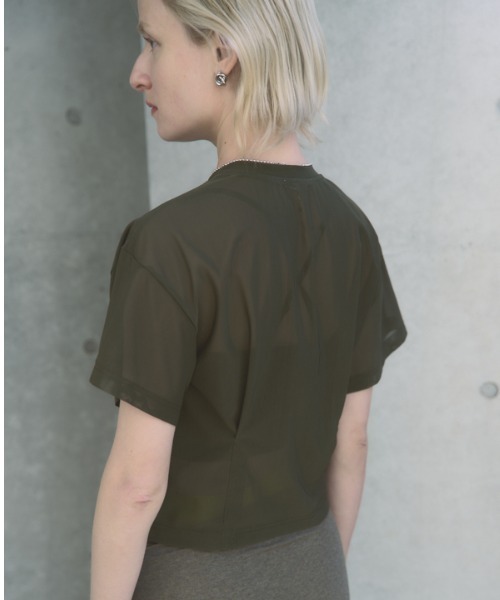Muel Chic(ミュエルシック)の「Luxe tulle CS リュクスチュールカットソー(Tシャツ/カットソー・レディース・ホワイト/ブラック/グレー/オリーブ・FREE)」の7枚目の写真