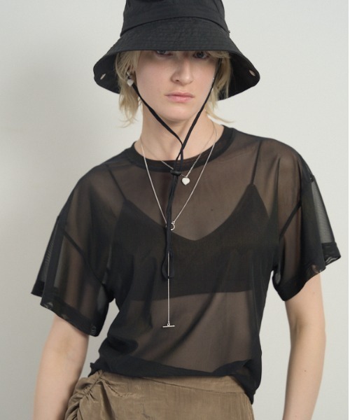 Muel Chic(ミュエルシック)の「Luxe tulle CS リュクスチュールカットソー(Tシャツ/カットソー・レディース・ホワイト/ブラック/グレー/オリーブ・FREE)」の20枚目の写真