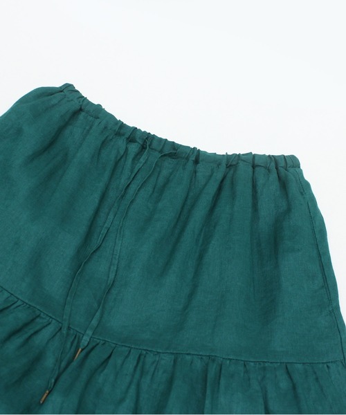 RNA-N（アールエヌエーエヌ）の「G1091 リネンロングティアードスカート（スカート・レディース・ブラック/グリーン・SMALL/MEDIUM）」の10枚目の写真