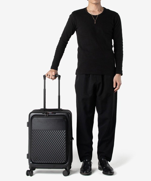 45L ブラック UNKNOWN&Co. スーツケース 折りたたみ可能 可変式 セール】UNKOWN&Co. / 仕舞えるスーツケース フロントオープン 45L PC