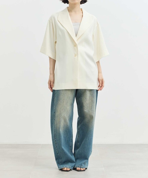 ZOZOTOWN限定》【Louren/ローレン】double satin half jacket