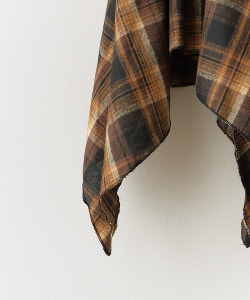 Chick(チック)の「Leather layered check skirt / レザーレイヤード チェックスカート(スカート・レディース・ブラウン・FREE)」の7枚目の写真