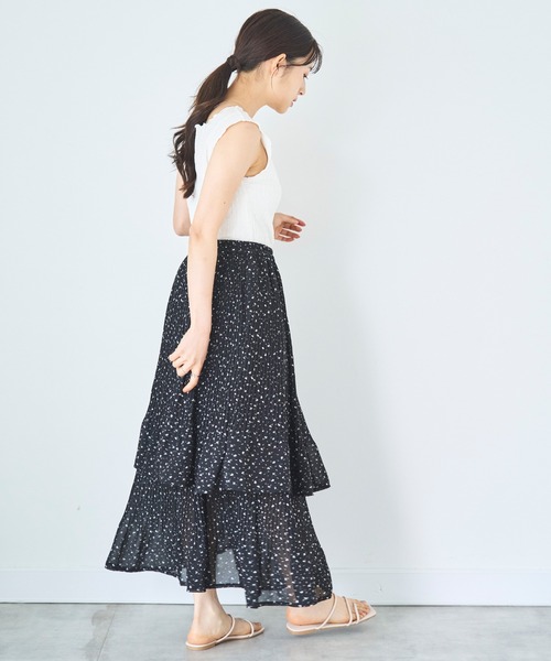 mil(ミル)の「2段プリーツ ティアードスカート(スカート・レディース・ブラック/モカ/ベージュ・S/XS)」の6枚目の写真