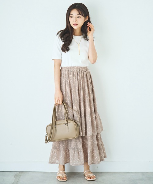 mil(ミル)の「2段プリーツ ティアードスカート(スカート・レディース・ブラック/モカ/ベージュ・S/XS)」の17枚目の写真