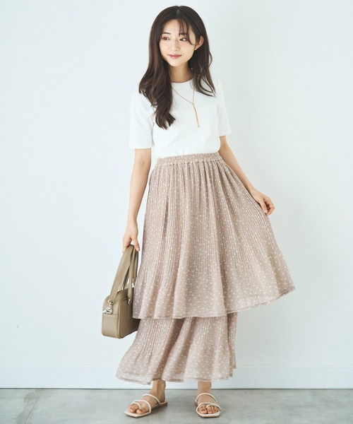 mil(ミル)の「2段プリーツ ティアードスカート(スカート・レディース・ブラック/モカ/ベージュ・S/XS)」の19枚目の写真