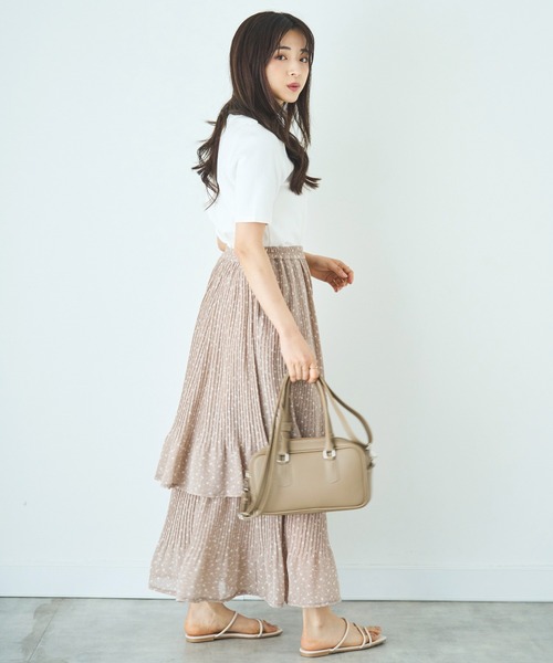 mil(ミル)の「2段プリーツ ティアードスカート(スカート・レディース・ブラック/モカ/ベージュ・S/XS)」の20枚目の写真