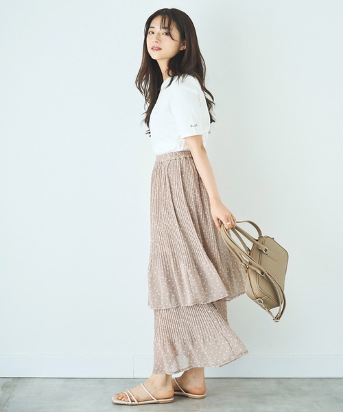 mil(ミル)の「2段プリーツ ティアードスカート(スカート・レディース・ブラック/モカ/ベージュ・S/XS)」の21枚目の写真