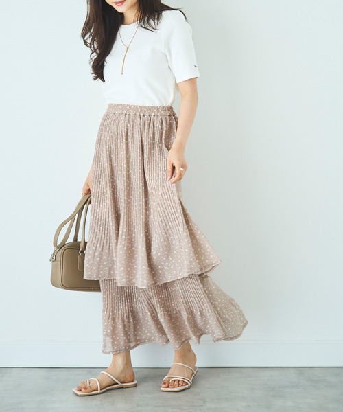 mil(ミル)の「2段プリーツ ティアードスカート(スカート・レディース・ブラック/モカ/ベージュ・S/XS)」の18枚目の写真