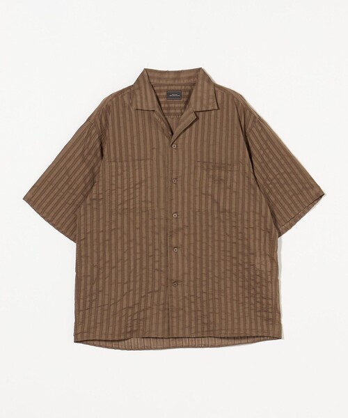 green label relaxing（グリーンレーベルリラクシング）の「ドビー レノ オープンカラーシャツ（シャツ/ブラウス・メンズ・ナチュラル/ブラック/ブラウン系・L/S/M/XL）」の8枚目の写真
