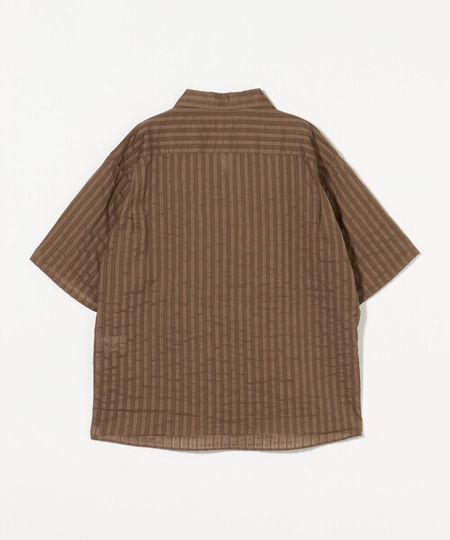 green label relaxing（グリーンレーベルリラクシング）の「ドビー レノ オープンカラーシャツ（シャツ/ブラウス・メンズ・ナチュラル/ブラック/ブラウン系・L/S/M/XL）」の7枚目の写真