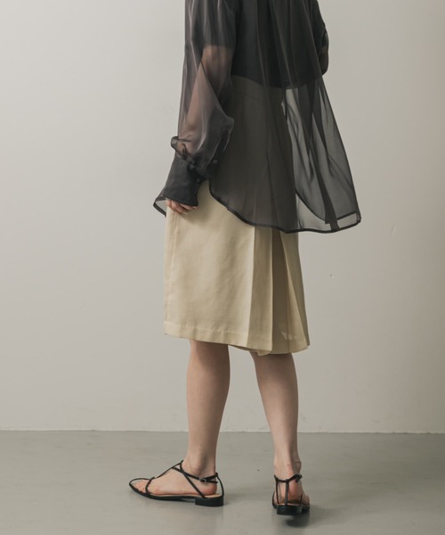 SENSE OF PLACE by URBAN RESEARCH(センスオブプレイスバイアーバンリサーチ)の「リネンライクメッシュバミューダ(その他パンツ・レディース・アイボリー/ブラック/ブラウン・SMALL/MEDIUM)」の5枚目の写真