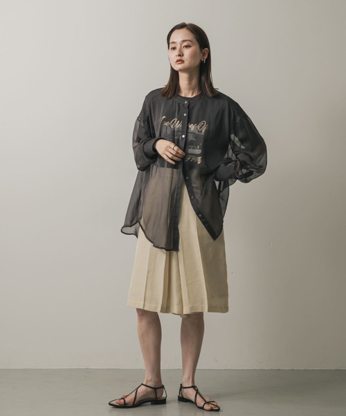 SENSE OF PLACE by URBAN RESEARCH(センスオブプレイスバイアーバンリサーチ)の「リネンライクメッシュバミューダ(その他パンツ・レディース・アイボリー/ブラック/ブラウン・SMALL/MEDIUM)」の6枚目の写真