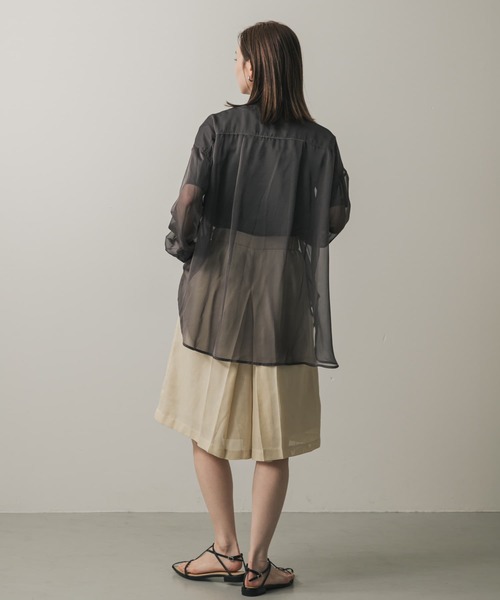 SENSE OF PLACE by URBAN RESEARCH(センスオブプレイスバイアーバンリサーチ)の「リネンライクメッシュバミューダ(その他パンツ・レディース・アイボリー/ブラック/ブラウン・SMALL/MEDIUM)」の7枚目の写真