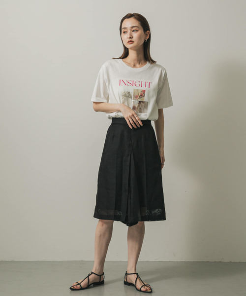 SENSE OF PLACE by URBAN RESEARCH(センスオブプレイスバイアーバンリサーチ)の「リネンライクメッシュバミューダ(その他パンツ・レディース・アイボリー/ブラック/ブラウン・SMALL/MEDIUM)」の8枚目の写真