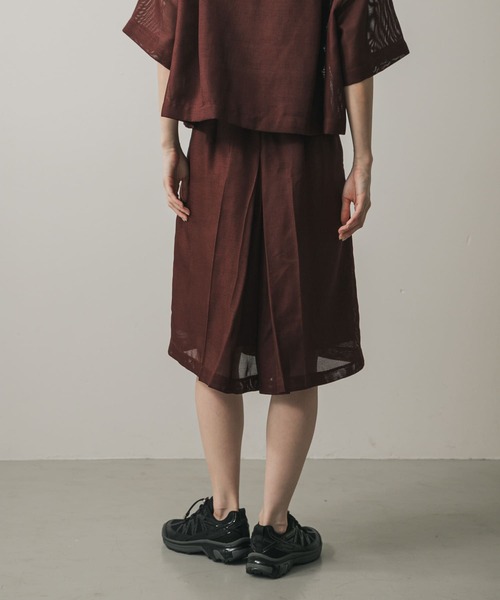 SENSE OF PLACE by URBAN RESEARCH(センスオブプレイスバイアーバンリサーチ)の「リネンライクメッシュバミューダ(その他パンツ・レディース・アイボリー/ブラック/ブラウン・SMALL/MEDIUM)」の12枚目の写真