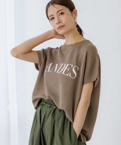 Elura（エルーラ）の「セミシアロゴフレンチニット/499340（ニット/セーター・レディース・ブラック/ライトグレー/ブラウン系その他・FREE）」の3枚目の写真