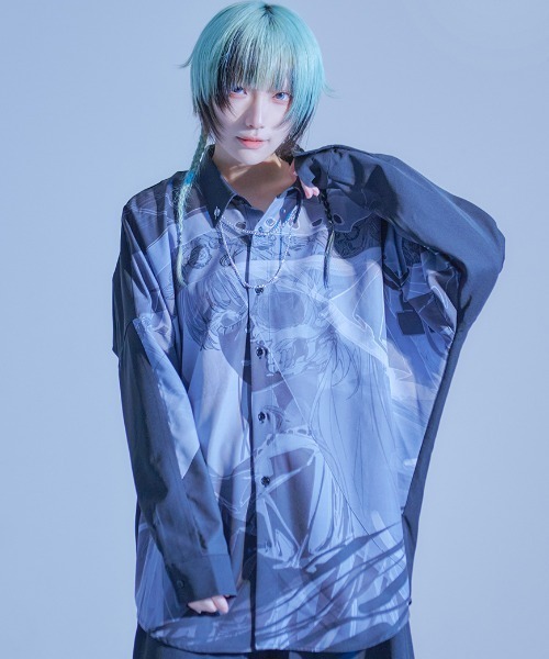 ililil【イルイルイル】ろるあコラボロングシャツ ililil/イルイルイル』【ろるあコラボロングシャツ】プリント
