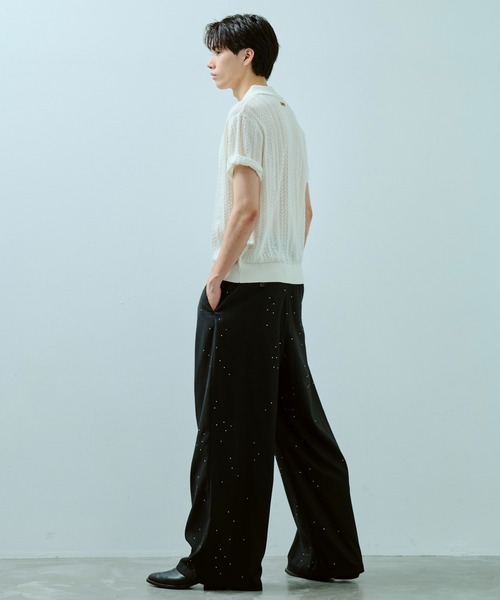 Camphor wood（カンファーウッド）の「rayon openwork skipper knit shirt / レーヨン透かし編みスキッパーニットシャツ（シャツ/ブラウス・メンズ・ホワイト/ブラック・MEDIUM/LARGE）」の16枚目の写真