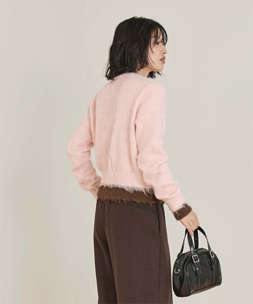 miette(ミエット)の「レイヤード風Vネックカーディガン(カーディガン/ボレロ・レディース・ピンク/ブラック/クリーム・FREE)」の10枚目の写真