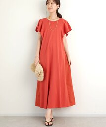 un dix cors（アンディコール）の「《綿100％・着るだけで様になる》コットンシルケット天竺フレアワンピース（ワンピース）」