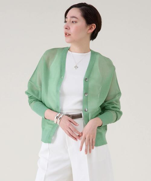 martinique（マルティニーク）の「シアーカーディガン（カーディガン/ボレロ・レディース・ブラック/シルバー/グリーン・FREE）」の3枚目の写真