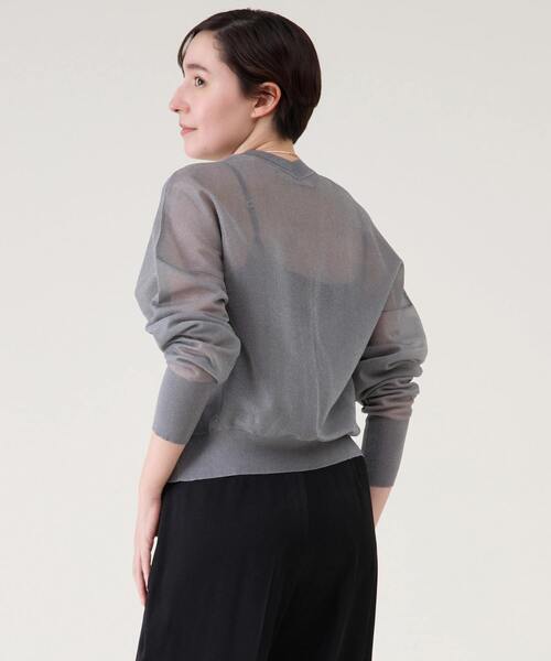 martinique（マルティニーク）の「シアーカーディガン（カーディガン/ボレロ・レディース・ブラック/シルバー/グリーン・FREE）」の5枚目の写真