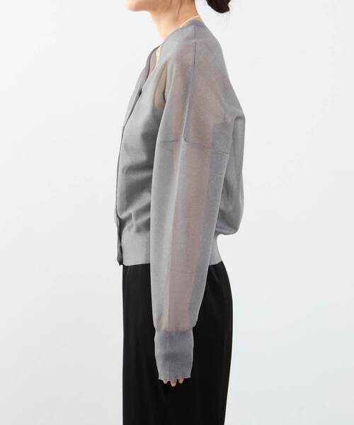 martinique（マルティニーク）の「シアーカーディガン（カーディガン/ボレロ・レディース・ブラック/シルバー/グリーン・FREE）」の11枚目の写真