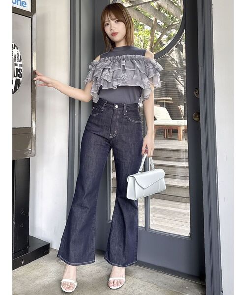 2WAYスリーブコンパクトブリルトップス 2WAYスリーブコンパクトフリルトップス（Tシャツ/カットソー
