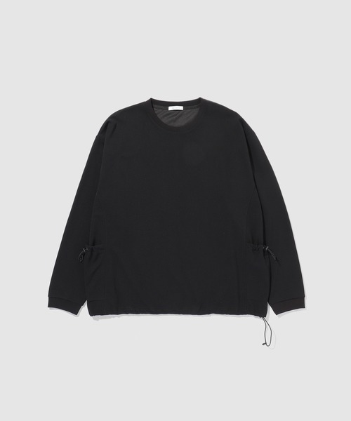 TB 黒 長袖カットソー セール】URBANCOLLECTION カットジョーゼット サイドポケット