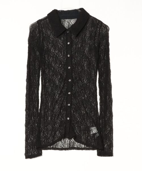 セール】ストレッチレースポロカーディガン（Tシャツ/カットソー