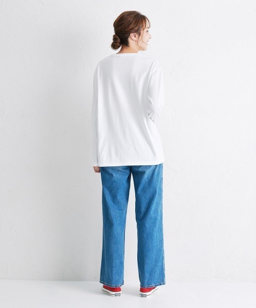MIKI HOUSE（ミキハウス）の「【WEB限定】ワッペンロゴ長袖Ｔシャツ（大人用）（Tシャツ/カットソー・レディース・ホワイト/ネイビー・L(175-185cm)/M(165-175cm)/S(155-165cm)）」の5枚目の写真