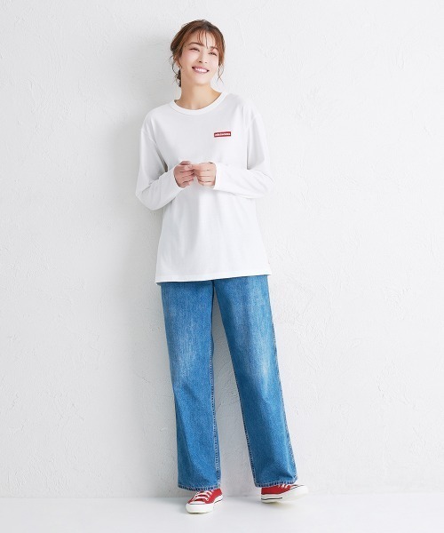 MIKI HOUSE（ミキハウス）の「【WEB限定】ワッペンロゴ長袖Ｔシャツ（大人用）（Tシャツ/カットソー・レディース・ホワイト/ネイビー・L(175-185cm)/M(165-175cm)/S(155-165cm)）」の4枚目の写真