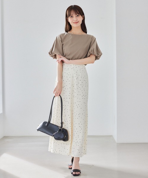 Andemiu(アンデミュウ)の「【接触冷感・吸水速乾・UVカット・抗菌消臭】ソデバルーンプルオーバー578699(Tシャツ/カットソー・レディース・ブラック/オフホワイト/モカ・FREE)」の4枚目の写真